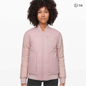 lululemon athletica Pink Roam Fur Wool Bomber Jacket